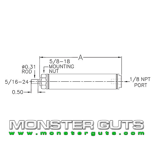 1-1/16" Bore Single-Action Nose Mount Cylinder