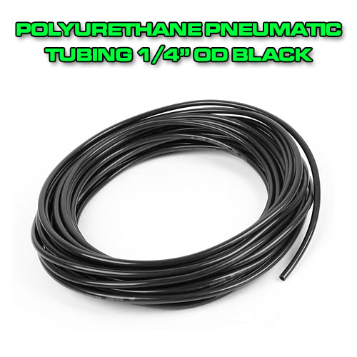 Polyurethane Pneumatic Tubing 1/4" OD - Black